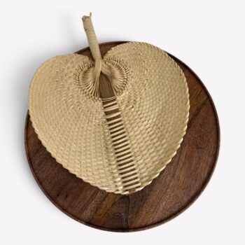 Gevlochten Waaier Hart Naturel 37cm