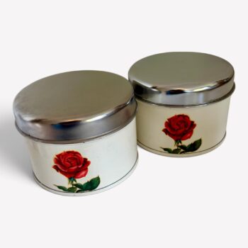 Vintage Brabantia Blikjes met Rozenprint Set van 2