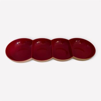 Vintage Tupperware Serveerschaal 4-vaks Rood